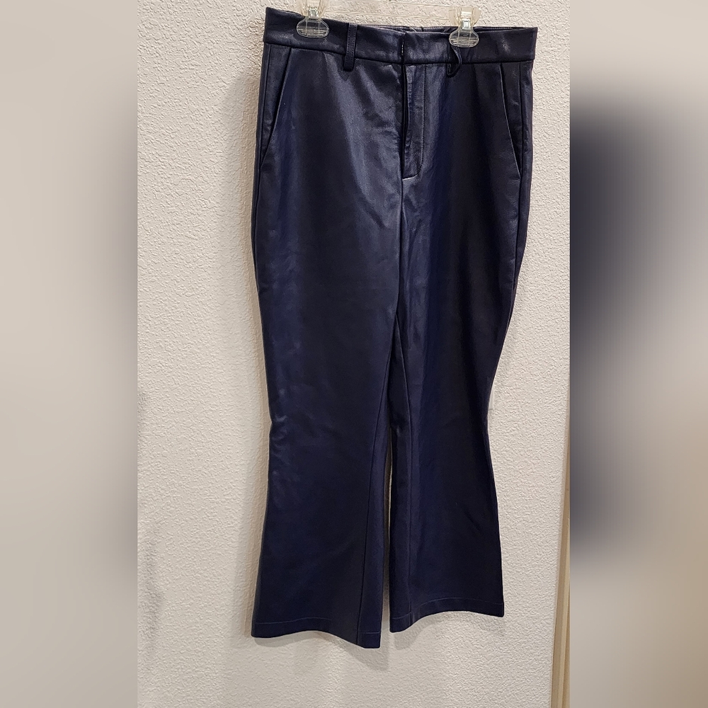 NWT navy blue vegan leather Avec Les Filles pants